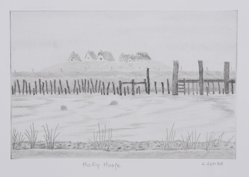 Camille COMBE : Hallig Hooge, Gravure originale signée