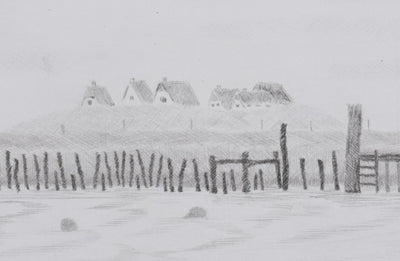 Camille COMBE : Hallig Hooge, Gravure originale signée