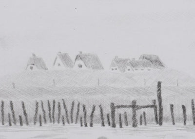 Camille COMBE : Hallig Hooge, Gravure originale signée