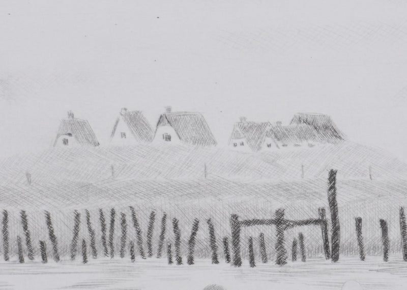 Camille COMBE : Hallig Hooge, Gravure originale signée