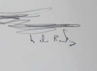 Nicole DE RENTY : L'arbre de la palmeraie, Autographe et dessin original signé