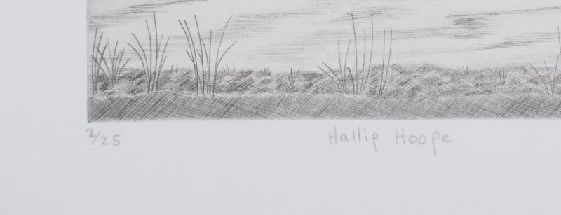 Camille COMBE : Hallig Hooge (noir), Gravure originale signée