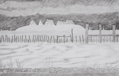 Camille COMBE : Hallig Hooge (noir), Gravure originale signée