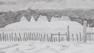 Camille COMBE : Hallig Hooge (noir), Gravure originale signée