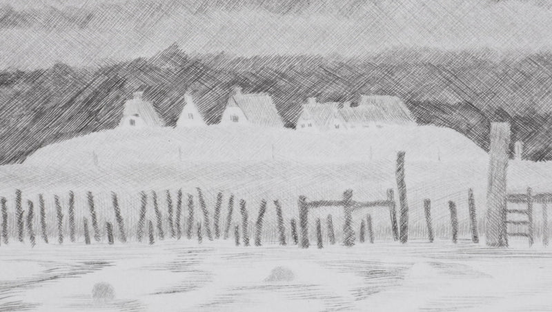 Camille COMBE : Hallig Hooge (noir), Gravure originale signée