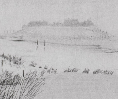 Camille COMBE : Sur une île de la frise du Nord, Gravure originale signée