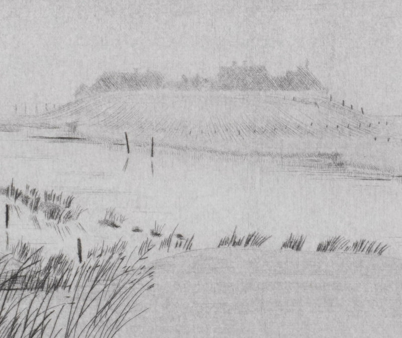 Camille COMBE : Sur une île de la frise du Nord, Gravure originale signée