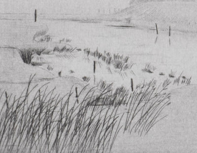 Camille COMBE : Sur une île de la frise du Nord, Gravure originale signée