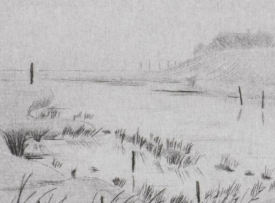 Camille COMBE : Sur une île de la frise du Nord, Gravure originale signée