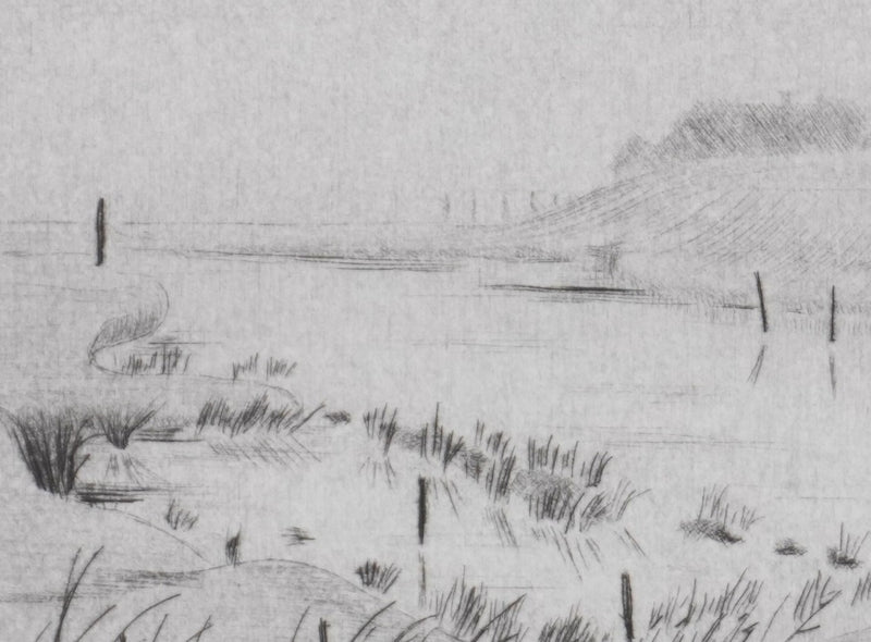 Camille COMBE : Sur une île de la frise du Nord, Gravure originale signée