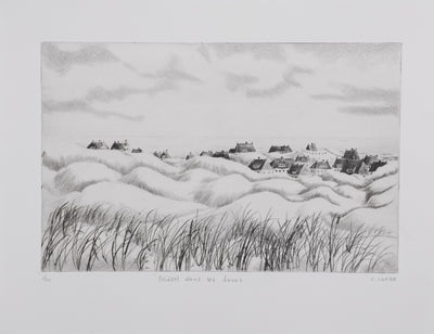 Camille COMBE : Blidsel dans ses dunes, Gravure originale signée