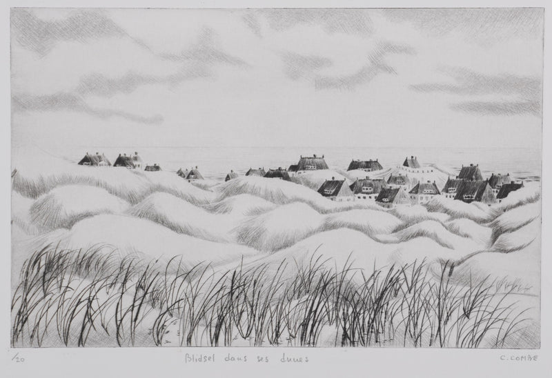 Camille COMBE : Blidsel dans ses dunes, Gravure originale signée