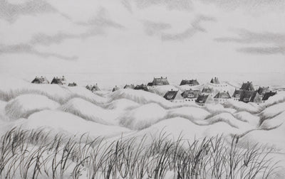 Camille COMBE : Blidsel dans ses dunes, Gravure originale signée