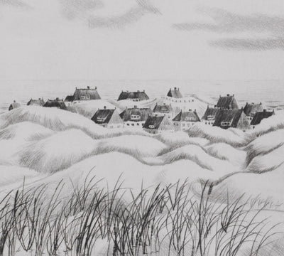 Camille COMBE : Blidsel dans ses dunes, Gravure originale signée