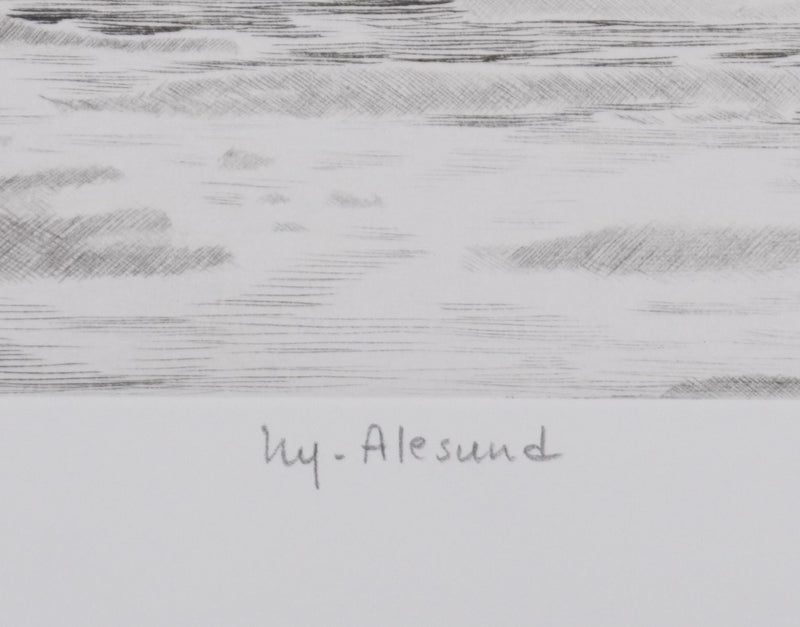 Camille COMBE : Ny-Alesund, Gravure originale signée