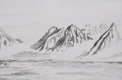 Camille COMBE : Ny-Alesund, Gravure originale signée
