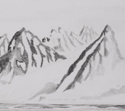 Camille COMBE : Ny-Alesund, Gravure originale signée