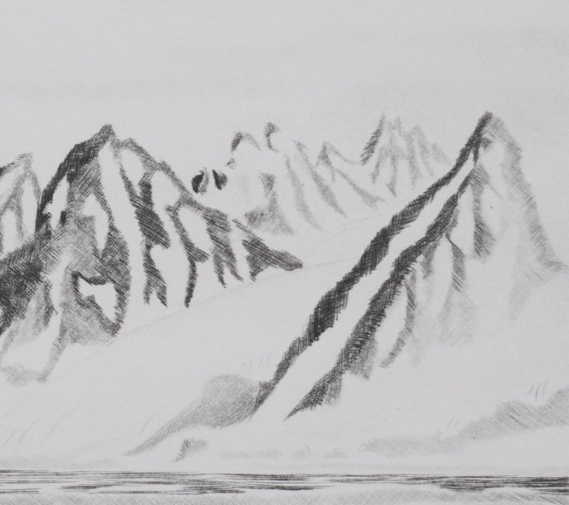 Camille COMBE : Ny-Alesund, Gravure originale signée