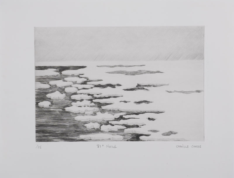 Camille COMBE : 81° Nord, Gravure originale signée