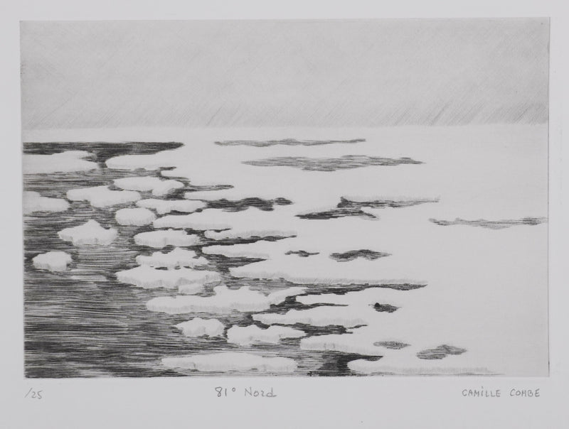 Camille COMBE : 81° Nord, Gravure originale signée