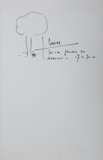 Jacques CHIRAC : L'arbre aux pommes du président, Autographe et dessin original signé