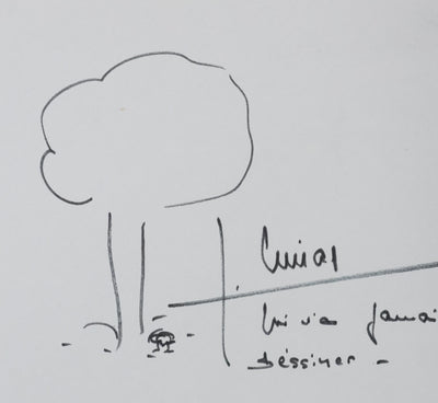 Jacques CHIRAC : L'arbre aux pommes du président, Autographe et dessin original signé