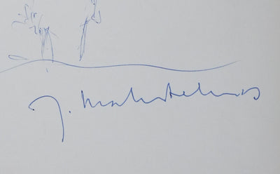 Jacques CHABAN-DELMAS : L'arbre bleu, Autographe et dessin original signé