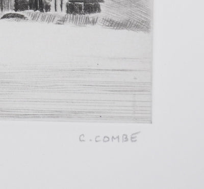 Camille COMBE : Arrivée au Spitzberg, Gravure originale signée