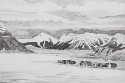 Camille COMBE : Arrivée au Spitzberg, Gravure originale signée
