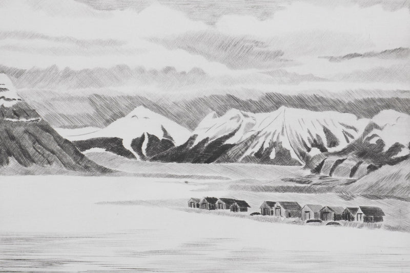Camille COMBE : Arrivée au Spitzberg, Gravure originale signée