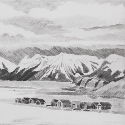 Camille COMBE : Arrivée au Spitzberg, Gravure originale signée