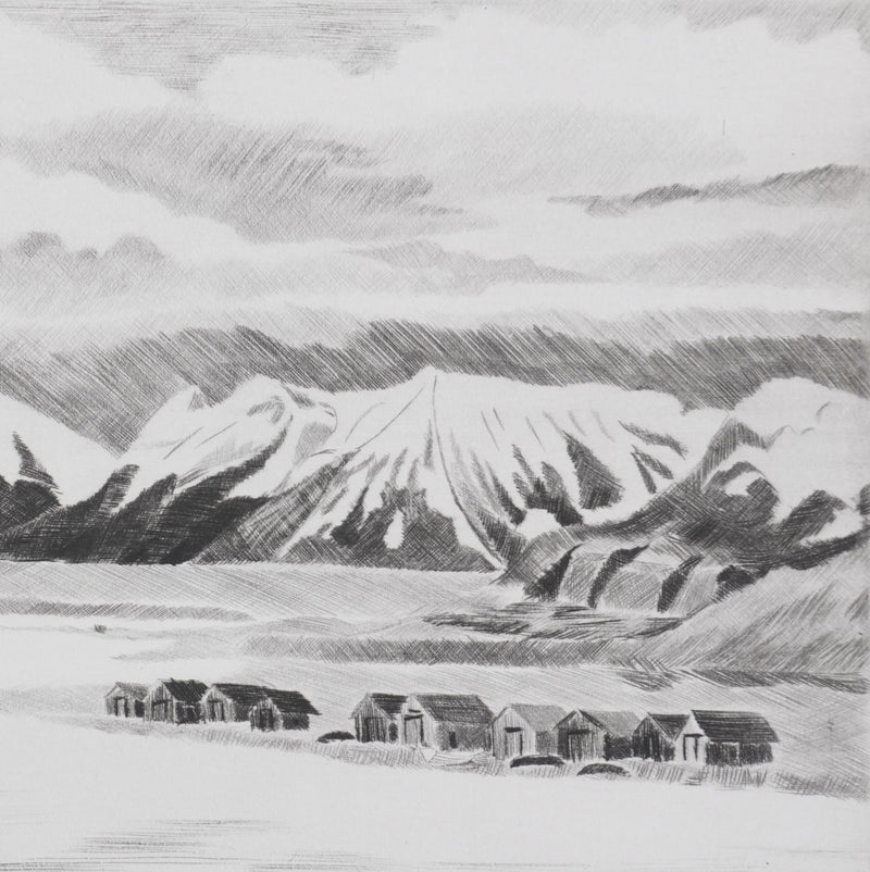 Camille COMBE : Arrivée au Spitzberg, Gravure originale signée