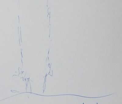 Jacques CHABAN-DELMAS : L'arbre bleu, Autographe et dessin original signé