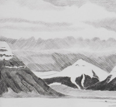 Camille COMBE : Arrivée au Spitzberg, Gravure originale signée