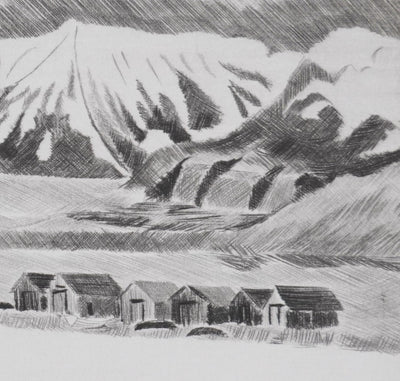 Camille COMBE : Arrivée au Spitzberg, Gravure originale signée