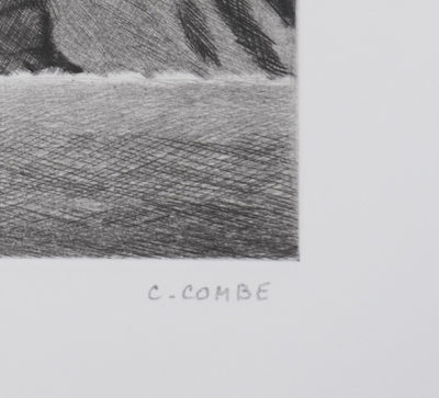 Camille COMBE : L'île à l'Ours, Gravure originale signée