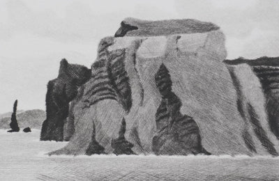 Camille COMBE : L'île à l'Ours, Gravure originale signée