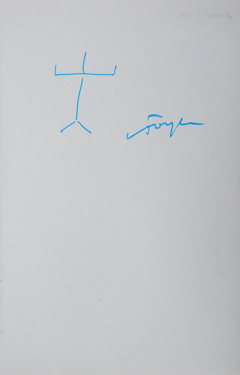 Jean FOYER : Le palmier bleu, Autographe et dessin original signé