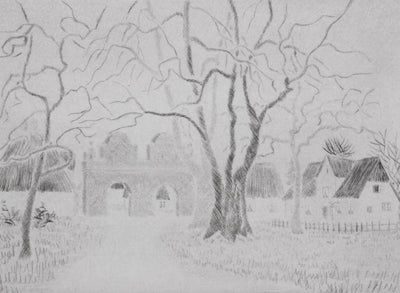Camille COMBE : Une petite ville au Nord, Gravure originale signée