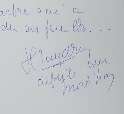 Hervé LAUDRIN : Un arbre qui a perdu ses feuilles, Autographe et dessin original signé