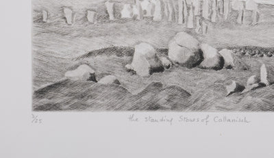 Camille COMBE : The standing Stones of Callanish, Gravure originale signée