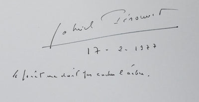 Gabriel PERONNET : Un arbre à chat, Autographe et dessin original signé