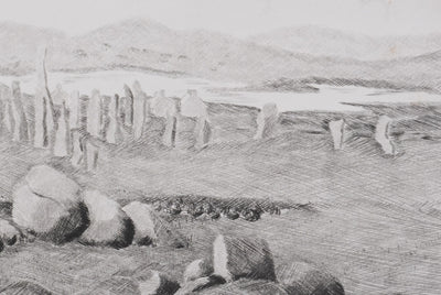 Camille COMBE : The standing Stones of Callanish, Gravure originale signée