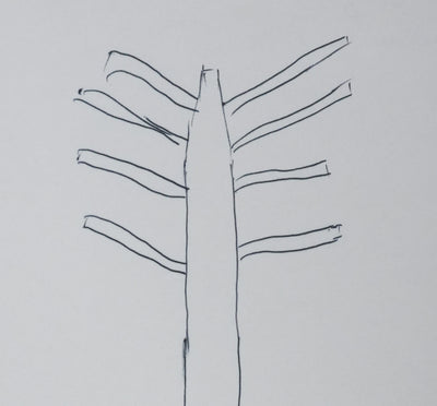 Jean CLUZEL : Chêne Tronçais en hiver, Autographe et dessin original signé