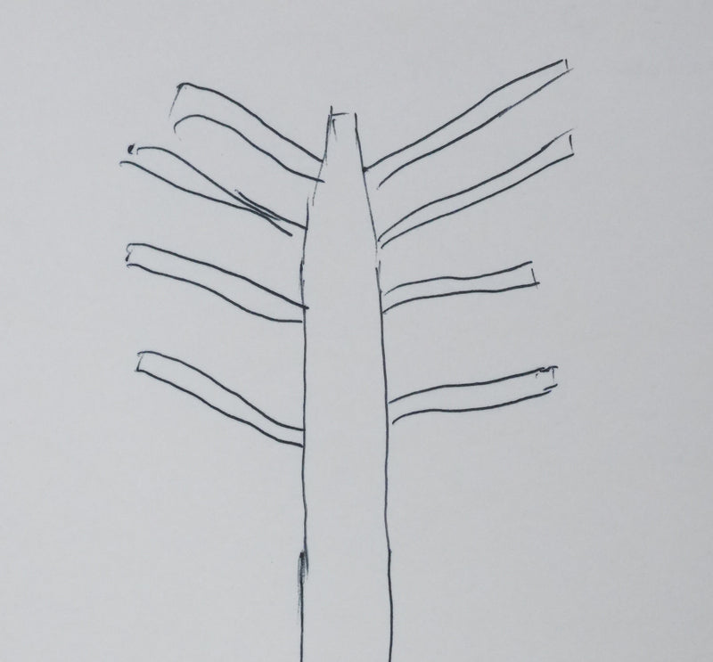 Jean CLUZEL : Chêne Tronçais en hiver, Autographe et dessin original signé
