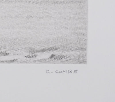 Camille COMBE : Au retour d'Akrotiri, Gravure originale signée