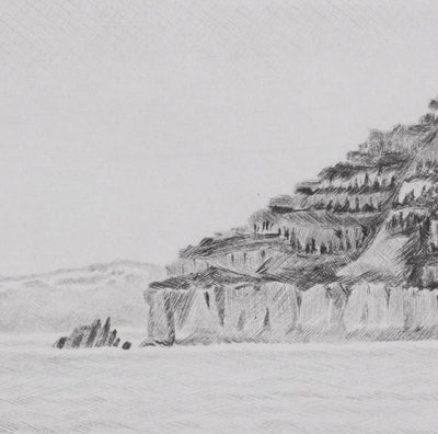 Camille COMBE : Au retour d'Akrotiri, Gravure originale signée