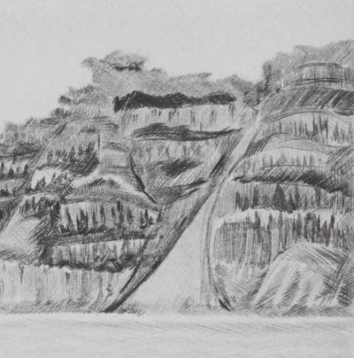 Camille COMBE : Au retour d'Akrotiri, Gravure originale signée
