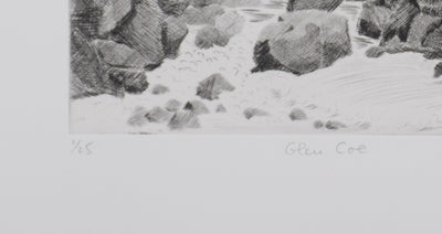 Camille COMBE : Glencoe , Gravure originale signée