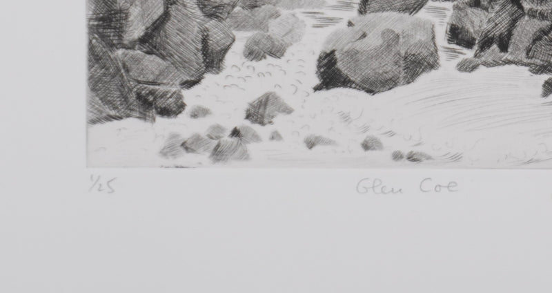 Camille COMBE : Glencoe , Gravure originale signée